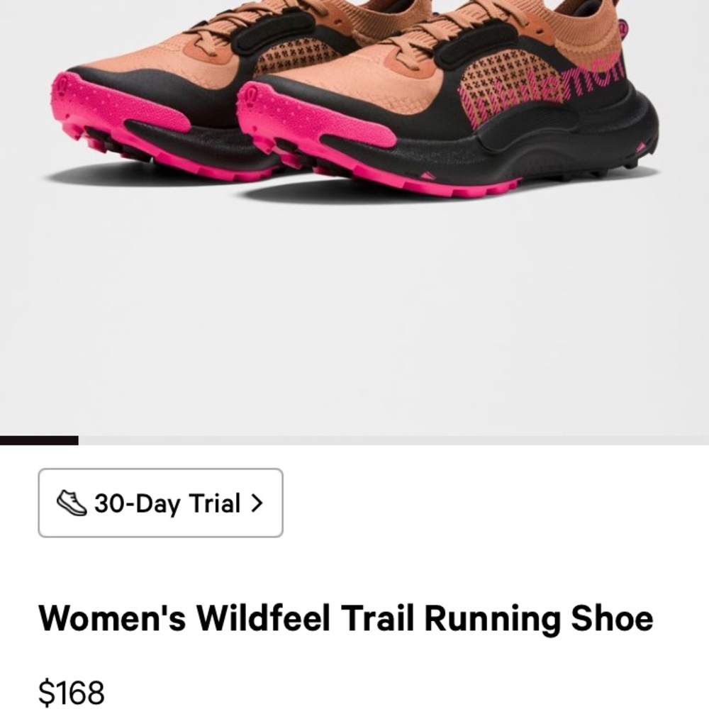 *NWOT* Lululemon Women’s Trail Running Shoe - Desert Sun/Raspberry, size 6.5